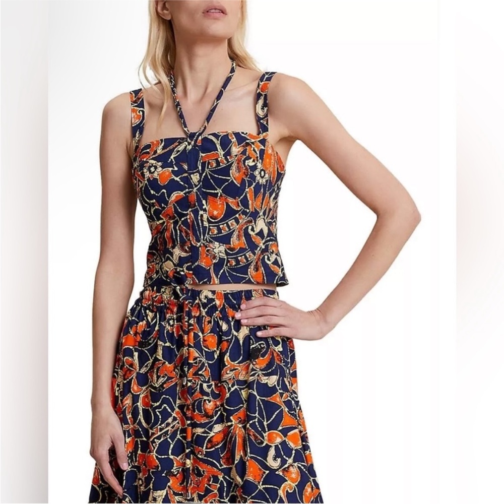 A.L.C. Navy and Orange Floral Dress